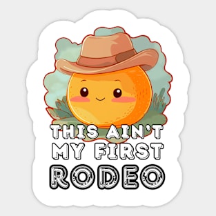 Orange Cowboy Funny Sticker